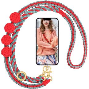DoreenBow Phone Lanyard Boho Macrame Phone Strap Charm Handmade Crossbody Phone Lanyard Shoulder Neck Straps Pendant