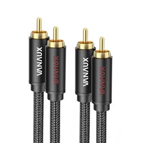 RCA Cable, 2RCA Male to 2RCA Male Stereo Audio Cable Gold Plated RCA Cord Compatible with Home Theater Amplifier Hi-Fi System Car Audio Speaker(3.3feet/1m)