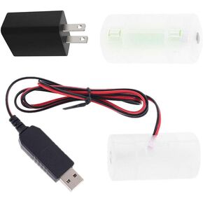 2m 1.5V 3V 4.5V 6V LR20 D Cell Battery Eliminator with US Plug USB Power Adapter 2m Cable Replace 1 to 4pcs 1.5V LR20 D Size Battery