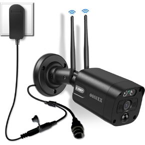 OOSSXX (5.0MP & 130° Ultra Wide-Angle) PIR Detection 2-Way Audio Dual Antennas Security Wireless Camera System Outdoor Wireless Security Camera, Home WiFi Surveillance Bullet Exterior Cameras