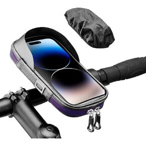 HENMI waterproof Bicycle Cell Phone Holder, Bicycle Frame Bag, Bicycle Handlebar Bag, Bicycle Cell Phone Holder, Bicycle Handlebar Bag, Mountain Bicycle Accessory with Transparent Touch Screen and Sun