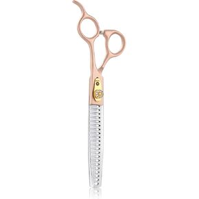 7 Inches Professional Pet Grooming Scissor, 440C Japanese Steel Straight & Curved & Thinning & Chunker Shears/Scissors for Dog Cat and More Pets (7 inch-Grooming Scissors Set)