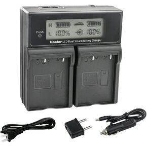 Kastar AC LCD Dual Fast Charger Compatible with Olympus OM SYSTEM BLX-1 Lithium-Ion Battery, Olympus OM System BCX-1 Li-ion Battery Charger, Olympus OM System OM-1 Mirrorless Camera