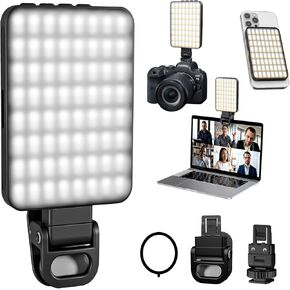 Magnetic LED Ring Light for Video Conferencing & Photography: Portable, Pocket-Sized Illumination for Smartphones, Cameras, & Live Streaming
