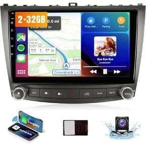 Leadfan Car Stereo for Lexus IS250 IS300 IS350 2006-2012 Android Radio 10.1 Inch Wireless CarPlay Android Auto Touch Screen Head Unit - WiFi,38UI + Canbus + AHD Backup Camera