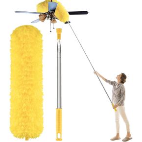 Dusters for Cleaning, Newliton Duster with Extension Pole Microfiber Ceiling Fan Cobweb Duster, Long Duster for High Ceilings Wall Refrigerator Appliance Baseboard Home Furniture Blinds