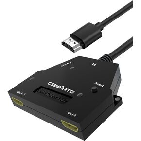 HDMI Splitter 1 in 2 Out(9 inch HDMI Cable, LED Indicators), 4K30HZ HDMI Display Duplicate/Mirror, Support HDMI 1.4, HDCP, 3D Video Playback,LPCM in Kuwait