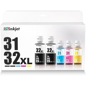 31 Ink Bottle Set, 32XL Black Ink BottleCompatible for HP Smart Tank 7602 6001 5101 5000 7300 7301 580, 31 32xl Ink Bottles Set for Smart Tank Plus 651 551 Ink Refill