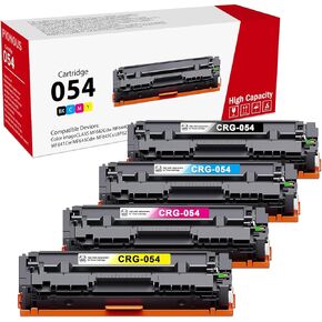 CRG-054 054 Toner Cartridges High-Yield (4-Pack, Black, Cyan, Magenta, Yellow) Compatible 054BK 054C 054M 054Y Toner Replacement for 054 Color imageCLASS MF642Cdw MF644Cdw MF640C Printer