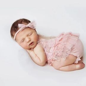 Newborn Photography Outfits Girl Lace Romper Princess Costume Photography | Newborn Photography Props, Newborn Princess Costume,Newborn Lace Outfit,Newborn Girl Photoshoot Outfits Romper Headress in Saudi Arabia