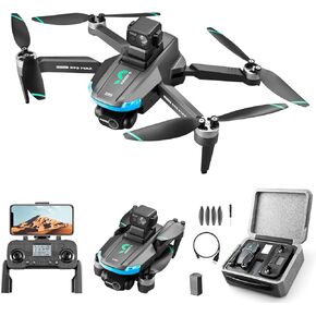 S9S GPS Drone for Adults, UHD 4K EIS Anti Shake Dual Camera, 2-Axis Gimbal, Foldable RC Quadcopter with Brushless Motor, 5G WiFi Transmission, Obstacle Avoidance, Smart Return Home for Adults, Beginners