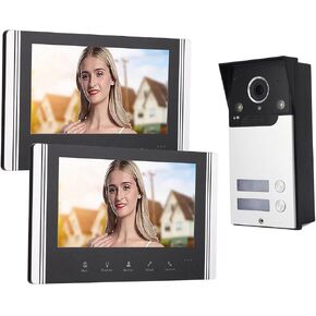 7in TFT LCD Door Entry System, 2 Indoor Screen Intercom Systems for Home, Video Doorbell with Monitor Wireless, 120° Wide Angle for Home Apartment (US Plug), Genericnwfd4tgx13-13