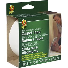 Duck Brand Indoor/Outdoor Carpet Tape, 1.41-Inch x 42 Feet, White (286373)