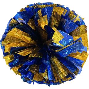 PUZINE 2pack 12" Cheerleading Pom Poms with New Handle for Team Spirit Sports Dance Cheering Kids Adults (Red and Gold) in Kuwait