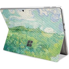 Carbon Fiber Tablet Skin Compatible with Microsoft Surface Pro 11 (2024) - Green Wheat Fields - Premium 3M Vinyl Protective Wrap Decal Cover - Easy to Apply | Crafted in The USA by MightySkins