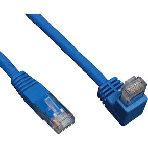 كابل توصيل تريب لايت Cat6 جيجابت مصبوب (RJ45 الزاوية اليمنى لأسفل M إلى RJ45 M) أزرق، 10 أقدام (N204-010-BL-DN) in Kuwait