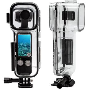 45M Waterproof Case with Bracket Accessories Compatible with DJI Pocket 3, 147FT Underwater Photography Housing Compatible with Osmo Pocket 3 Diving Case Protective Shell, 182 * 71 * 61mm, Clear