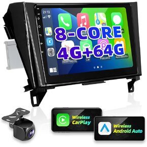 Android Radio Upgrade for Rogue X-Trail 2014-2018 Compatible with Wirelessly Carplay Android Auto Car Stereo Bluetooth Navigation TouchScreen GPS 8core 4GB RAM 64GB Head Unit Multimedia Player