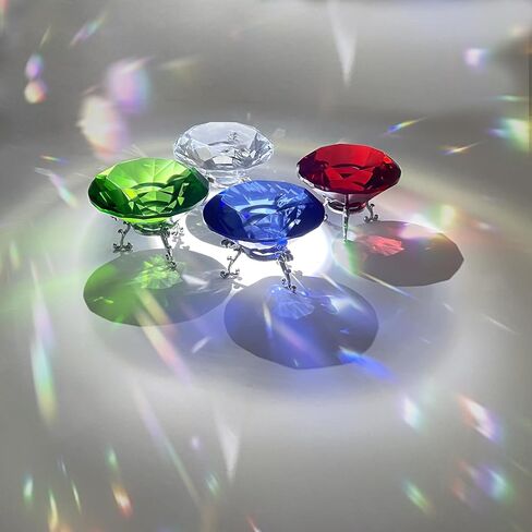 60mm(2.36 in) Large Crystal Diamond Paperweight with Stand Jewels Wedding Decorations Centerpieces Home Decor (60mm, Clear) in Kuwait