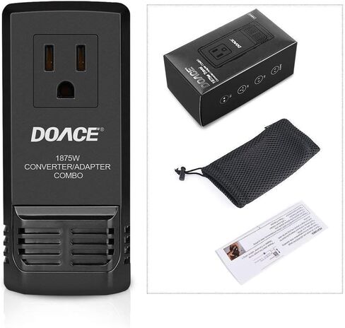 DOACE C8 2000W محول جهد السفر 220 فولت إلى 110 فولت لمجفف الشعر ومكواة البخار، محول طاقة عالمي 8A مع الكل في واحد في المملكة المتحدة/الاتحاد الأفريقي/الولايات المتحدة/الاتحاد الأوروبي شاحن جداري عالمي للكمبيوتر المحمول والكمبيوتر اللوحي والهاتف الخلوي in Kuwait