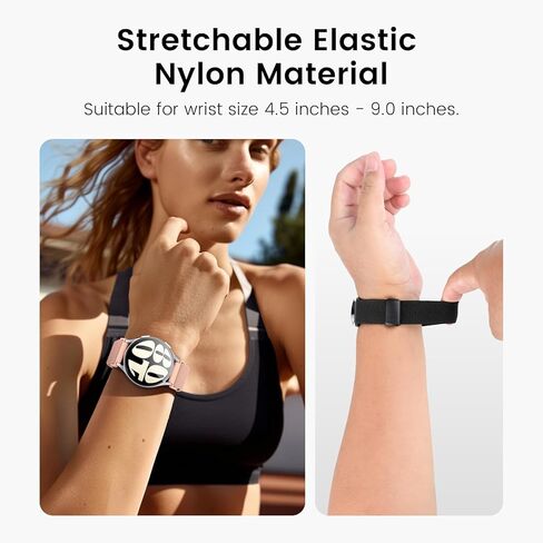 Goton Magnetic Elastic Band for Samsung Galaxy Watch 7 6 5 4 FE 40m 44mm / Ultra 47mm / Watch6 Classic 43mm 47mm / 5 Pro 45mm / 4 Classic 42mm 46mm, 20mm Stretchy Nylon Strap for Men Women in Kuwait