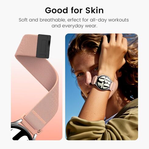 Goton Magnetic Elastic Band for Samsung Galaxy Watch 7 6 5 4 FE 40m 44mm / Ultra 47mm / Watch6 Classic 43mm 47mm / 5 Pro 45mm / 4 Classic 42mm 46mm, 20mm Stretchy Nylon Strap for Men Women in Kuwait