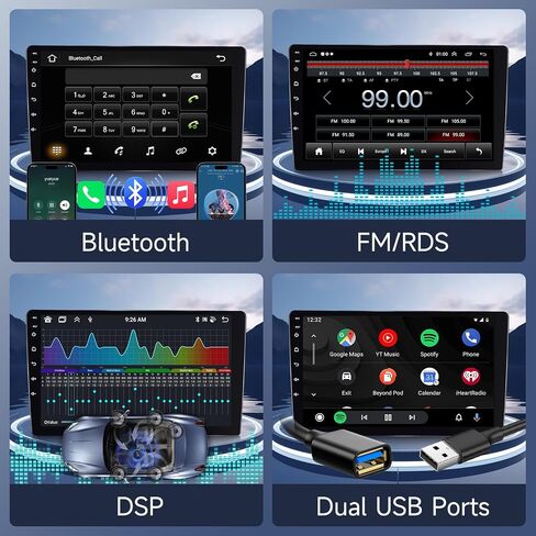 8 Core 4G 64G 10.1 INCH Android Car Stereo Carplay for Toyota Camry 2006-2011, Rimoody Car Radio Touchscreen GPS 4G WiFi Bluetooth FM DSP-36 Mirror Link 59-UI Themes AHD Backup Camera in Saudi Arabia