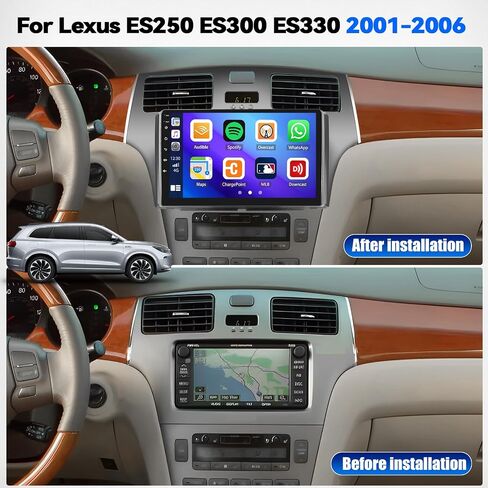 CAMECHO 2+64G Android 13 Car Stereo for Lexus ES250 ES300 ES330 2001-2006, CarPlay Radio & Android Auto Car Radio, 9" Touch Screen in-Dash GPS with Bluetooth HiFi WiFi FM/RDS SWC Mirror Link in Saudi Arabia