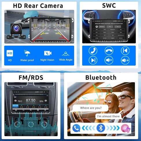 2G+64G Wireless CarPlay Car Radio Stereo 9 inch Touch Screen Android Head Unit for VW Passat Jetta Golf Polo Caddy Tiguan Seat Skoda Support Bluetooth GPS SWC USB Andriod Auto Backup Camera in Saudi Arabia