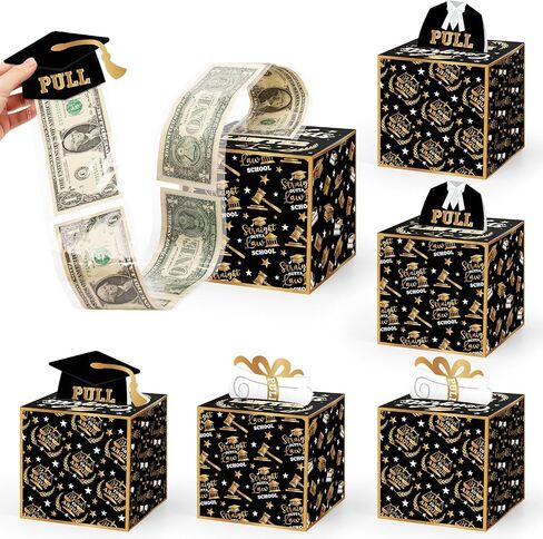 6 Pcs Elementary School Graduation Money Box Commemorate Class of 2024 with Fun and Colorful Money Gift Set, Pull-Out Card and Tape Included, Primary School Creative Party Supplies and Saving Box in Saudi Arabia