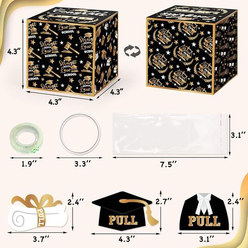 6 Pcs Elementary School Graduation Money Box Commemorate Class of 2024 with Fun and Colorful Money Gift Set, Pull-Out Card and Tape Included, Primary School Creative Party Supplies and Saving Box in Saudi Arabia