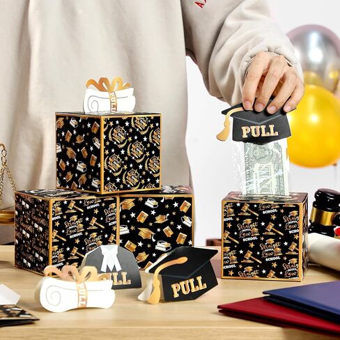 6 Pcs Elementary School Graduation Money Box Commemorate Class of 2024 with Fun and Colorful Money Gift Set, Pull-Out Card and Tape Included, Primary School Creative Party Supplies and Saving Box in Saudi Arabia