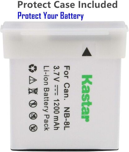 استبدال شاحن بطارية حائط تيار متردد من Kastar لبطارية Canon NB-8L NB8L، بطارية NB-8LH NB8LH، شاحن Canon CB-2LA، شاحن CB-2LAE، Canon PowerShot A2200، PowerShot A3000 هو، PowerShot A3100 هو الكاميرات in Kuwait