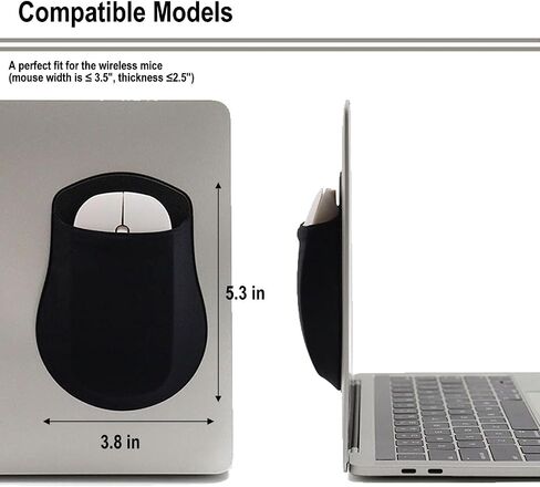 Reusable Adhesive Universal Stick-On Mouse Pouch，Computer Mouse Holder Pocket Pouch for Laptop，Travel Pocket Pouch，Computer Wireless Mouse Holder (Gray) in Saudi Arabia