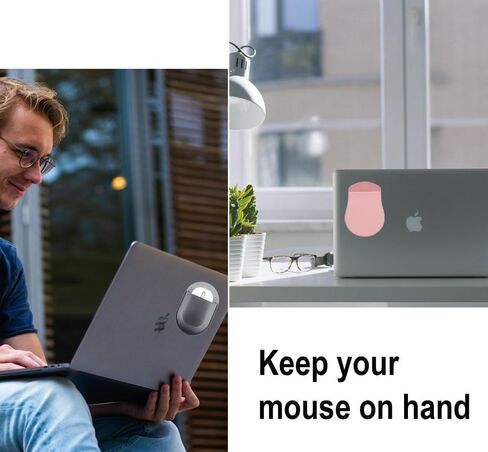 Reusable Adhesive Universal Stick-On Mouse Pouch，Computer Mouse Holder Pocket Pouch for Laptop，Travel Pocket Pouch，Computer Wireless Mouse Holder (Gray) in Saudi Arabia