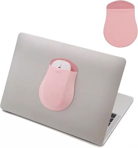 Reusable Adhesive Universal Stick-On Mouse Pouch，Computer Mouse Holder Pocket Pouch for Laptop，Travel Pocket Pouch，Computer Wireless Mouse Holder (Gray) in Saudi Arabia