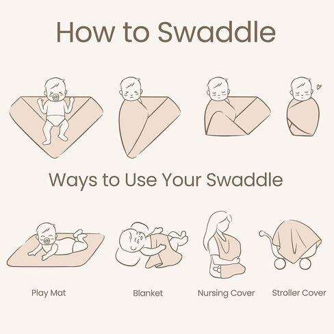 Konssy موسلين طفلة حديثي الولادة تلقي بطانية مع مجموعة عصابات رأس قماط الطفل الحضانة قماط التفاف in Kuwait