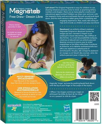 Playskool Magnatab - الأرقام والأشكال - لعبة تتبع الحروف المغناطيسية لتعلم الأطفال الصغار والرسم الحسي - للأطفال من سن 3 سنوات فما فوق in Saudi Arabia