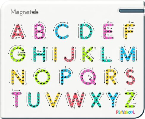 Playskool Magnatab - الأرقام والأشكال - لعبة تتبع الحروف المغناطيسية لتعلم الأطفال الصغار والرسم الحسي - للأطفال من سن 3 سنوات فما فوق in Saudi Arabia