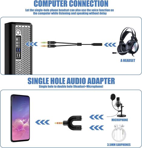 محول مقسم سماعة الرأس، كابل تمديد سماعة الرأس 3.5 مم ميكروفون صوت 3 في 1 حزمة أنثى إلى ذكر وذكر إلى أنثى كابل مقبس ستيريو Y متوافق مع PS4، وXbox، والهاتف، والكمبيوتر المحمول، وسماعات الألعاب in Kuwait