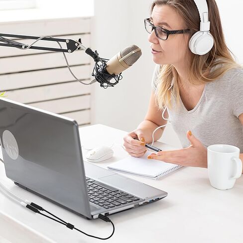 محول مقسم سماعة الرأس، كابل تمديد سماعة الرأس 3.5 مم ميكروفون صوت 3 في 1 حزمة أنثى إلى ذكر وذكر إلى أنثى كابل مقبس ستيريو Y متوافق مع PS4، وXbox، والهاتف، والكمبيوتر المحمول، وسماعات الألعاب in Kuwait