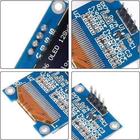 10PCS 0.96" OLED Module 12864 128x64 OLED Display SSD1306 Driver I2C IIC Serial Self-Luminous Display Board Compatible with Arduino Raspberry PI (10PCS, Blue) in Saudi Arabia