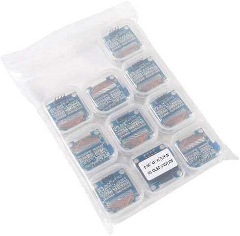 10PCS 0.96" OLED Module 12864 128x64 OLED Display SSD1306 Driver I2C IIC Serial Self-Luminous Display Board Compatible with Arduino Raspberry PI (10PCS, Blue) in Saudi Arabia