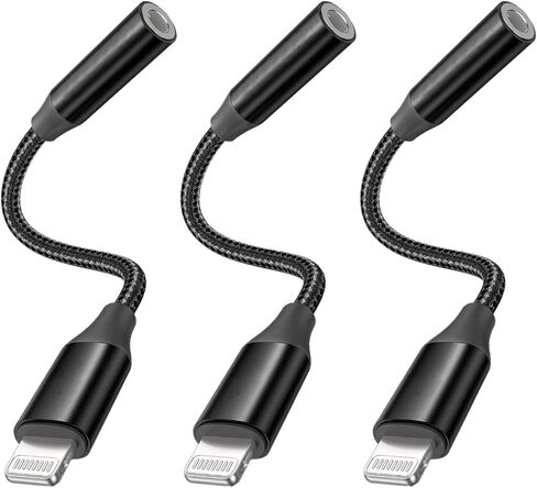 محول مقبس سماعة رأس أنثى USB من النوع C إلى 3.5 مم، (3 حزم) سلك كابل USB C إلى Aux Audio Dongle متوافق مع Samsung Galaxy S23 S23+ S22 S21 S20 Ultra S10 S9 Plus، Note 20 10، Pixel XL، iPad Pro in Kuwait