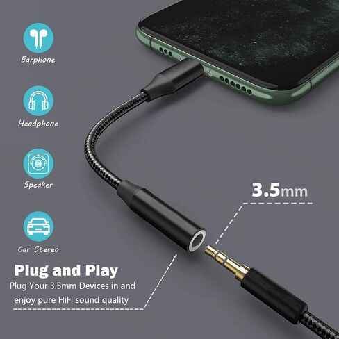محول مقبس سماعة رأس أنثى USB من النوع C إلى 3.5 مم، (3 حزم) سلك كابل USB C إلى Aux Audio Dongle متوافق مع Samsung Galaxy S23 S23+ S22 S21 S20 Ultra S10 S9 Plus، Note 20 10، Pixel XL، iPad Pro in Kuwait