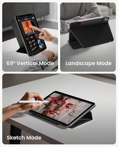 حافظة Tomtoc iPad Pro قابلة للفصل لجهاز iPad Pro M4 الجديد مقاس 11 بوصة لعام 2024 فقط، لوحة حماية نحيفة قابلة للفصل و4 أوضاع مع مادة الألياف الزجاجية خفيفة للغاية، تدعم Apple Pencil Pro والاستيقاظ/النوم التلقائي in Kuwait