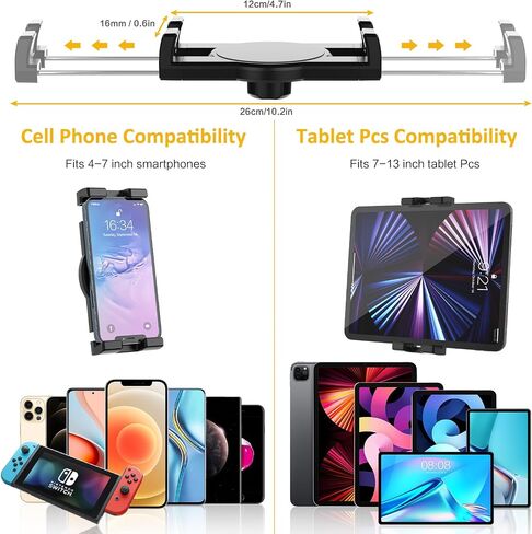 YOOZ Car Headrest Tablet Holder, Car Back Seat Tablet Mount Kids [Stretchable & Ultra-Stable] Between Seats Tablet Stand for Switch, iPad Pro Air Mini, Lenovo, iPhone, 4-12.9" Tablets & Phones in Saudi Arabia