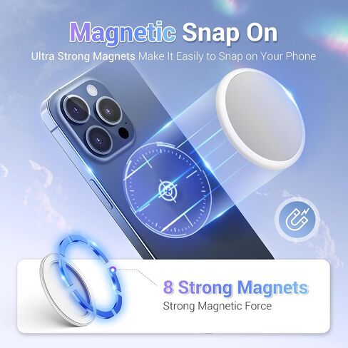 2.2" Magnetic Selfie Mirror for Back Camera，Slim Cell Phone Convex Mirror for Magsafe Compatible with iPhone 15 14 13 12 Pro Max Plus,Mag-Safe Case & All Phones for Selfies & Vlogging & Streaming in Saudi Arabia