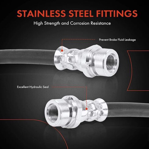 A-Premium Front Driver Side Brake Hydraulic Hose Compatible with Select Ford Models - Focus 2008-2011, Taurus X 2008-2009 - Replace# AS4Z2078A in Kuwait