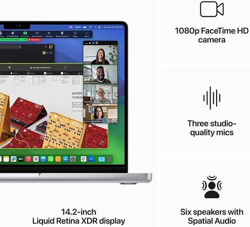 Apple MacBook Pro مقاس 14 بوصة: شريحة Apple M3 Pro مع وحدة معالجة مركزية 12 نواة ووحدة معالجة رسومات 18 نواة ومحرك أقراص SSD سعة 1 تيرابايت - أسود فضائي (فضي، محرك أقراص SSD سعة 512 جيجابايت) in Saudi Arabia